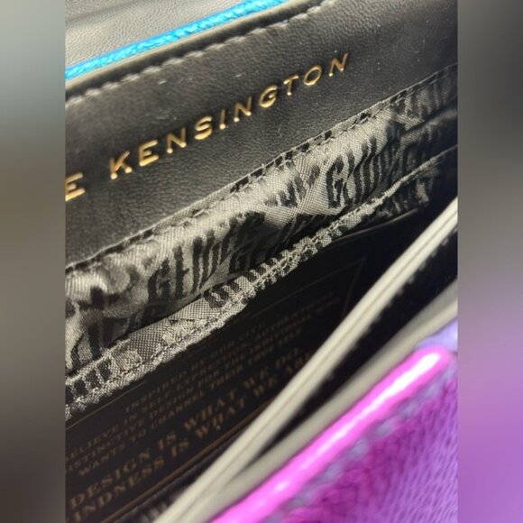 🆕 KURT GEIGER LONDON 🧿 NWOT Leather Kensington Shoulder Bag, Metallic Rainbow - Picture 11 of 16